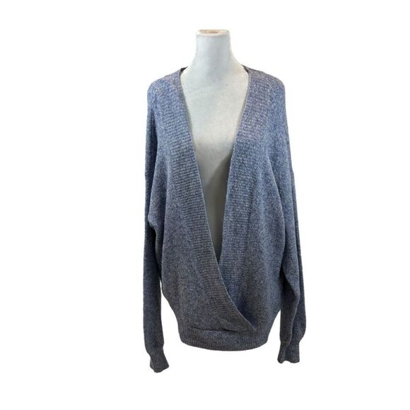 Ladies Silence + Noise brand Heather Blue Open Front Sweater Size Medium - Picture 3 of 8
